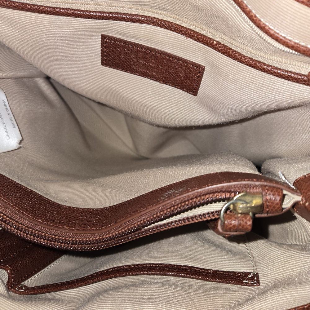 Talbots Brown Leather Purse / Tote Bag - Picture 10 of 12